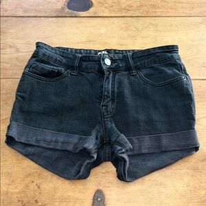 BDG Black Jean Shorts with Cuffed Hem
